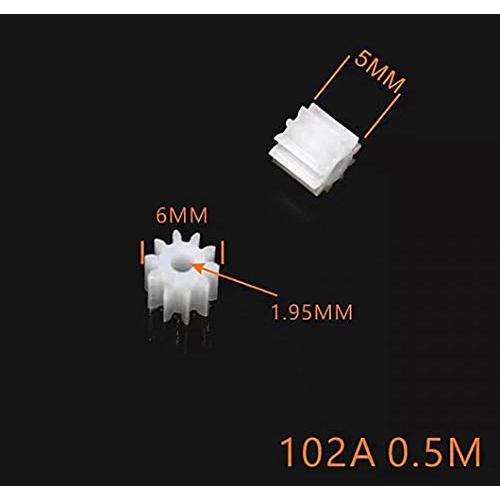 20PCS 10歯 歯車 ギア おもちゃ車モーター モーター ギア ボックス主軸 2mm歯車 ギアラック プラスチック 歯車 ギア シャフト 用 |  | 04