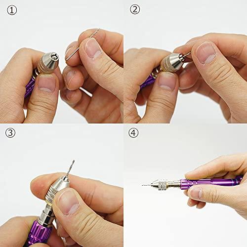 精密 ピンバイス ハンドドリル クラフトツール ドリル付 0.6mm〜2mm 10サイズ セット レジン 模型 手芸 |  | 03