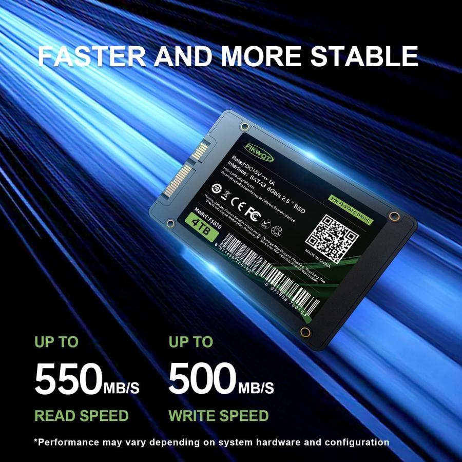 【中古】FIKWOT FS810 4TB SSD SATA3 6Gb/s Fikwot FS810 4TB SSD SATA III 2.5インチ 6GB/秒、内蔵ソリッド