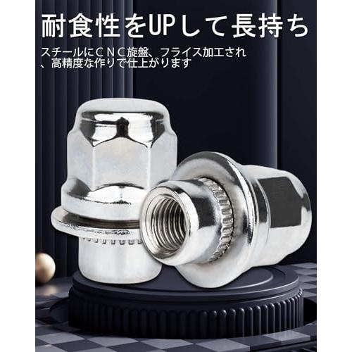 GAsupply トヨタ純正タイプ 車用ホイールナット M12 x P1.5 平面座 21HEX 長さ37mm スチール製 ショート レーシング |  | 03