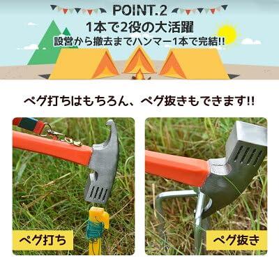 ペグハンマー 安全 テントハンマー グ抜き ペグ抜き ペグ打ち 金槌 キャンプ用品 工事 登山 持ち運び易い グレー |  | 03