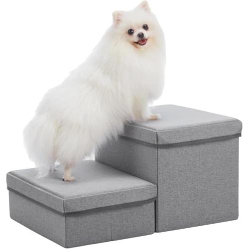 ドッグステップ 犬 ペット用階段 2段 奥行大幅に広く改善 ペット ステップ 耐荷重30KG 折り畳収納 ヘルニア 小型犬 老犬介護 ケガ防止 | 