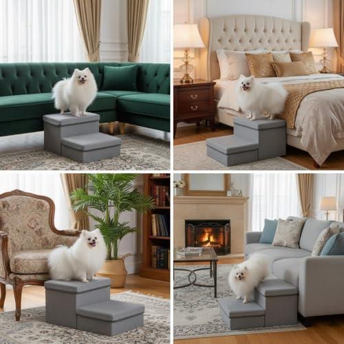 ドッグステップ 犬 ペット用階段 2段 奥行大幅に広く改善 ペット ステップ 耐荷重30KG 折り畳収納 ヘルニア 小型犬 老犬介護 ケガ防止 |  | 01