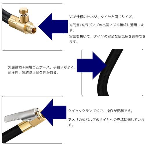LOYELEY 車 バイク 空気入れ エアーホースポンプ延長ホース バルブ延長チューブ タイヤインフレーション ポンプ タイヤバルブ接続 バイク |  | 03