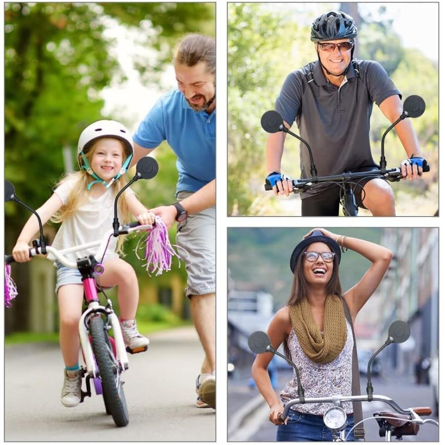 KALOLINNA 自転車バックミラー 調節でき バックミラー ロングタイプ 360°調整可能 回転可能 左右兼用 丸型 凸面 広視野角 簡単取 |  | 05