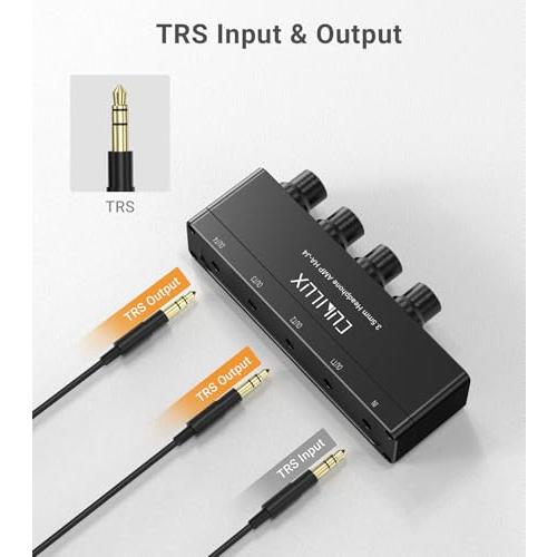 【互換品】 Cubilux 3.5mm イヤホン アンプ、4ウェイ ステレオ ヘッドホン アンプ、ミニ オーディオ アンプ、独立音量調整 |  | 03