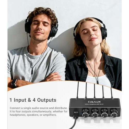 【互換品】 Cubilux 3.5mm イヤホン アンプ、4ウェイ ステレオ ヘッドホン アンプ、ミニ オーディオ アンプ、独立音量調整 |  | 06
