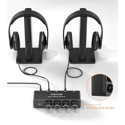 【互換品】 Cubilux 3.5mm イヤホン アンプ、4ウェイ ステレオ ヘッドホン アンプ、ミニ オーディオ アンプ、独立音量調整 |  | 07