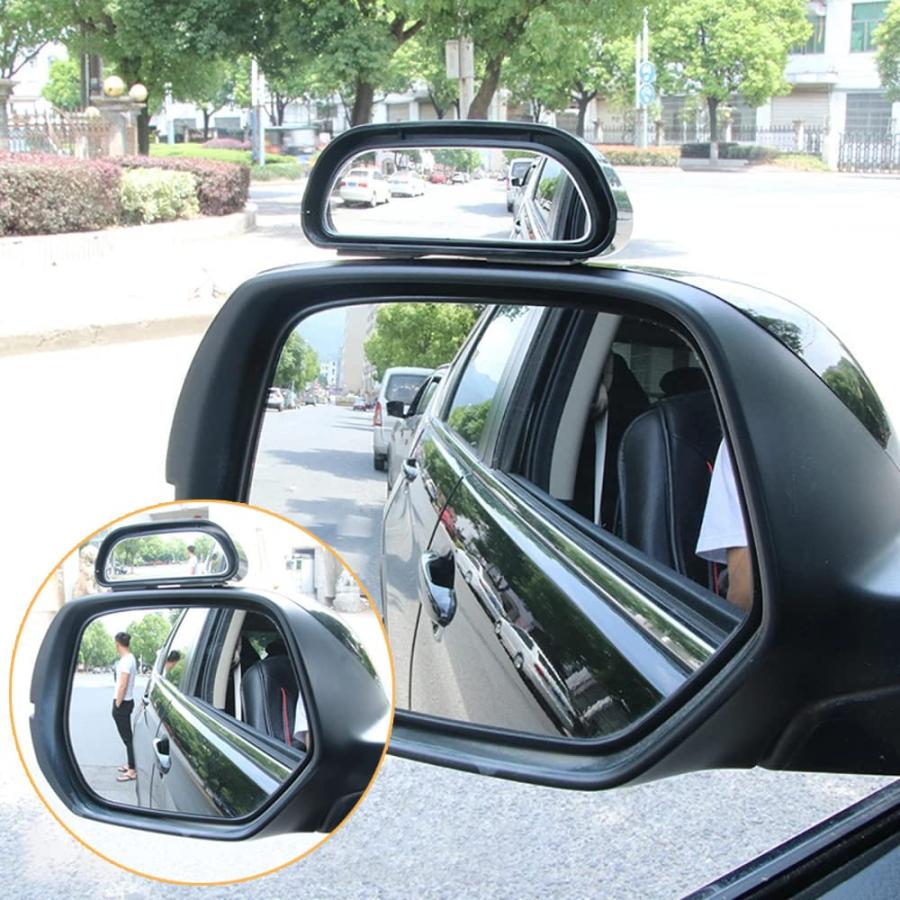 DFsucces 車用 補助 ミラー 自動車 補助用サイドミラー 角度調整可能 後方確認 死角解消 事故防止 簡単取り付け 左右2個セット |  | 02