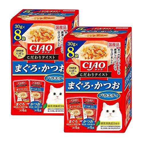 チャオCIAOこだわりテイストまぐろ・かつおバラエティ30g×8袋2個セット | 