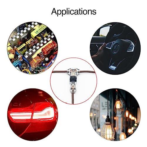 CESFONJER 10 PCSワイヤコネクタ1ピン1ウェイ低電圧ユニバーサルコンパクトワイヤTタイプコネクタ20/22 AWGケーブル（Tタイ |  | 05