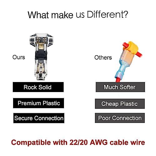 CESFONJER 10 PCSワイヤコネクタ1ピン1ウェイ低電圧ユニバーサルコンパクトワイヤTタイプコネクタ20/22 AWGケーブル（Tタイ |  | 06