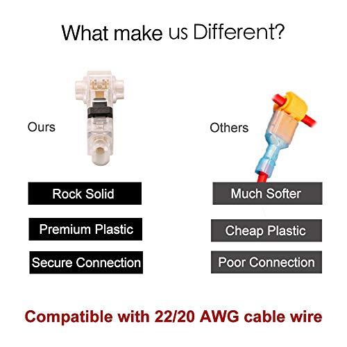 CESFONJER 10 PCSワイヤコネクタ1ピン1ウェイ低電圧ユニバーサルコンパクトワイヤTタイプコネクタ20/22 AWGケーブル（Tタイ |  | 07