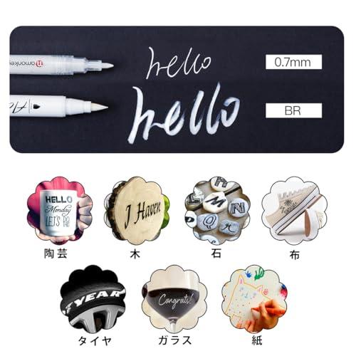 白ペン 金銀白 マーカー 極細 0.7mm 3本 水性 布用 白 アクリル イラスト 手書きPOP 漫画ペン 布 石 セラミック ガラス 木材 |  | 03