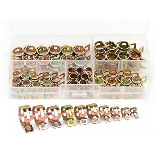 LeTradeJP ホースクランプ 内径6-10mm 75枚セット ホースバンド きんぞくかんクランプ ワンタッチホースクランプ スプリングホー | 