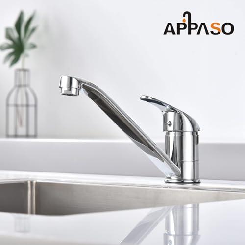 APPASO シングルレバーキッチン用ミキサータップ 真鍮製 鉛フリー 回転式360度 1穴 泡沫吐水 ポリッシュド・クローム |  | 05