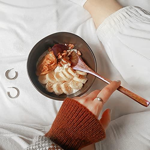 AOOSY スプーン 5本セット 22cm 塊木で掘り出した接着剤なし天然木製スプーン 天然漆りスプーン 弁当箱 食堂用 サラダ カレー スープ |  | 03