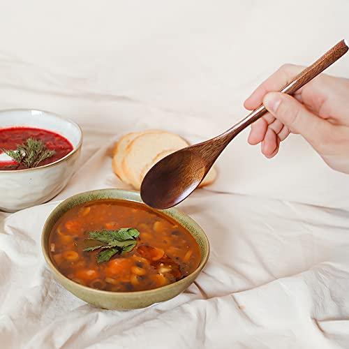 AOOSY スプーン 5本セット 22cm 塊木で掘り出した接着剤なし天然木製スプーン 天然漆りスプーン 弁当箱 食堂用 サラダ カレー スープ |  | 05