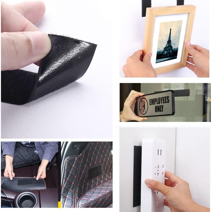 面ファスナー 両面テープ付き ベルクロ 強力 粘着力強い オス メス 防水 耐熱 DIY用 網戸用 車用 業務用 工業用 幅2cm 長さ5m ブ |  | 06