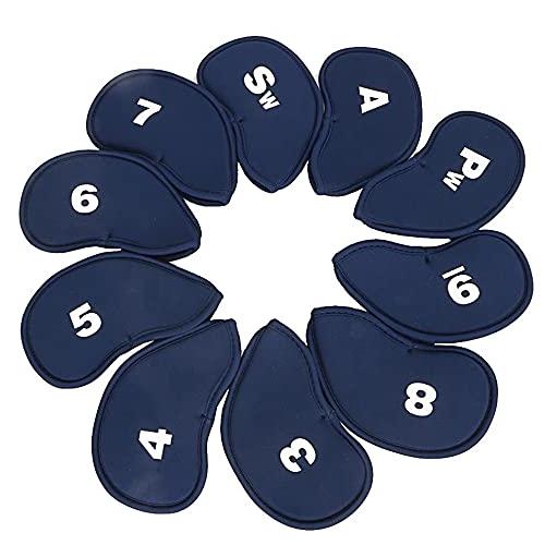 TSUCIA ゴルフクラブ 番手付 見やすい ヘッドカバー アイアンカバー 10枚セット ネービー | 