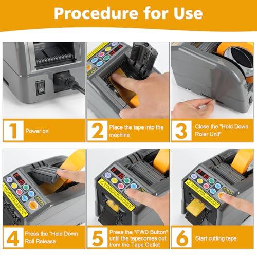 YUZSU 2025 電動テープカッター 、スマート自動テープディスペンサー、幅6-60 mm、長さ5-999 mm 透明および両面テープスプー |  | 03