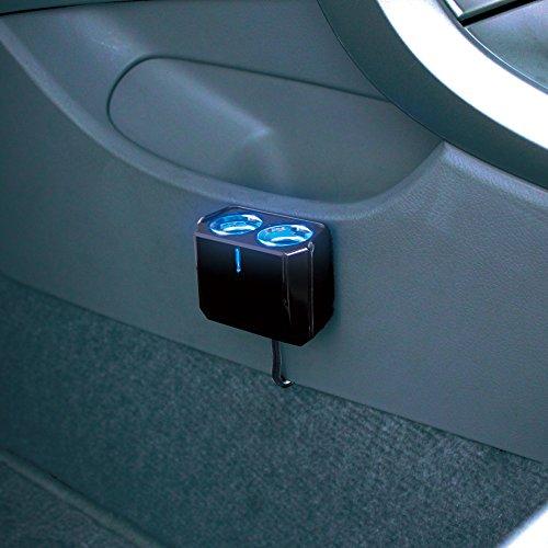 槌屋ヤックTsuchiya Yac 車内用品 ソケット分配器 リングライトソケット ツインセパレート 2連 ブラック コード長1m PZ-736 |  | 02