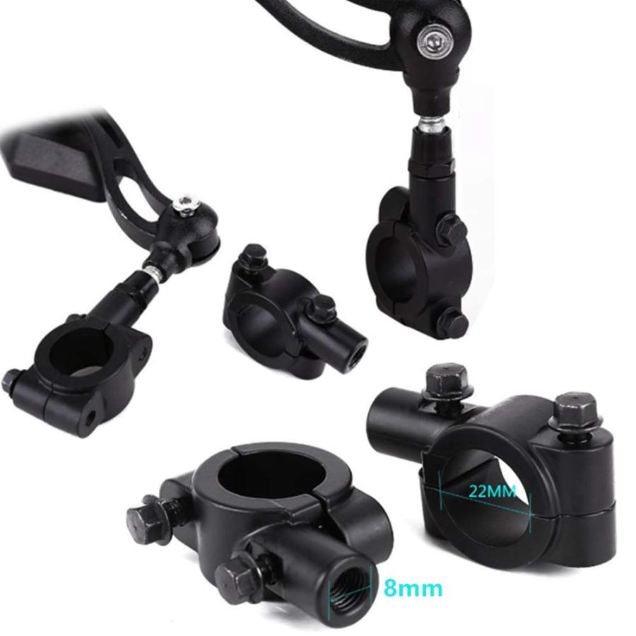 YFFSFDC バイク ハンドル 22mm 汎用 ミラー ホルダー マウントホルダー アダプター クランプ 自転車 ハンドル 2個セット ブラッ |  | 01