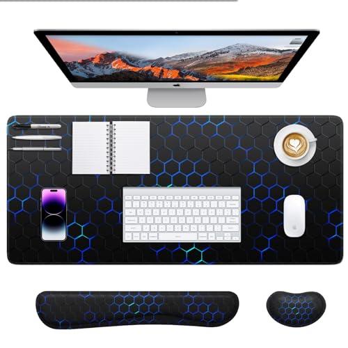 iCasso マウスパッド リストレスト３点セット 90ｘ40cm 大型 ゲーミングマウスパッド 低反発 キーボード用+マウス用 手首クッション |  | 01