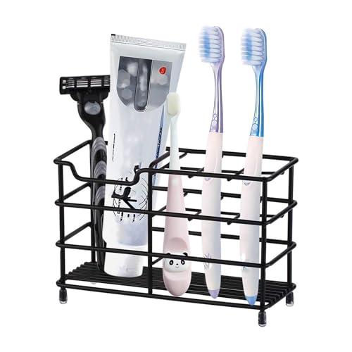 歯ブラシスタンド 6スロット 黒 ステンレス 歯ブラシ立て多機能