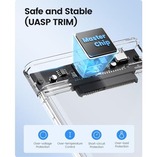 ORICO Type-C 2.5インチ HDD / SSD ケース USB C 3.1 GEN1 ドライブケース 6Gbps転送 透明 SATA |  | 03