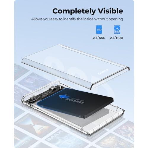 ORICO Type-C 2.5インチ HDD / SSD ケース USB C 3.1 GEN1 ドライブケース 6Gbps転送 透明 SATA |  | 04