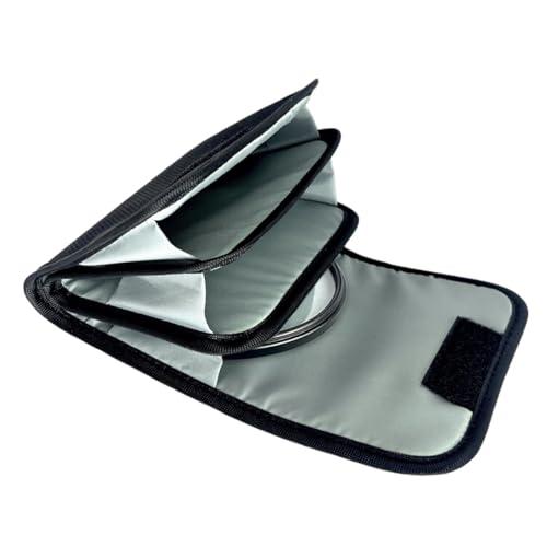 UrbanPulse フィルターケース 82mm カメラフィルターケース 3ポケット フィルター収納 防塵 防水 82mmまでのフィルター対応 | 