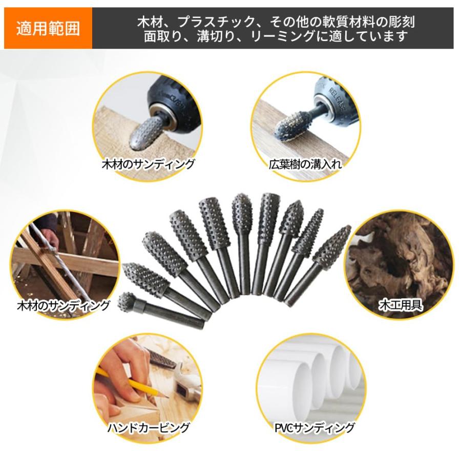 youyiful ロータリーヤスリ 電動やすり 回転ヤスリ 10本セット