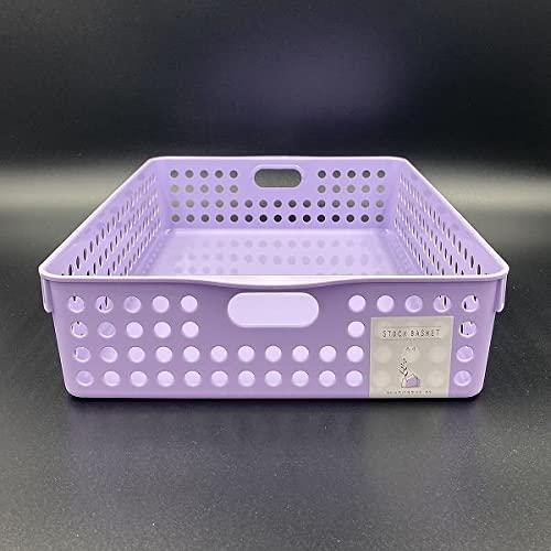 ストックバスケット A4サイズ収納可 ライトパープル 26.4×35.3×高8.1cm |  | 03