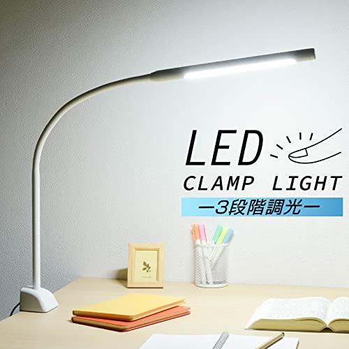 オーム電機 LEDクランプライト 3段階調光 ホワイト デスクスタンド デスクライト デスクランプ 明るさ調節 OAL-LD42AG-W 06- |  | 01
