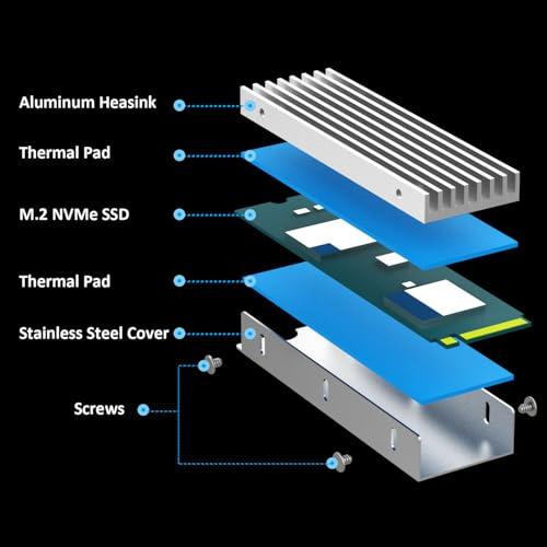GLOTRENDS M.2ヒートシンク、片面/両面チップM.2 SSD用M.2ネジとサーマルパッド、PC/PS5/PS5スリムインストール用（2 |  | 02