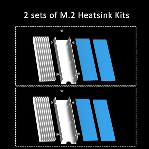 GLOTRENDS M.2ヒートシンク、片面/両面チップM.2 SSD用M.2ネジとサーマルパッド、PC/PS5/PS5スリムインストール用（2 |  | 08