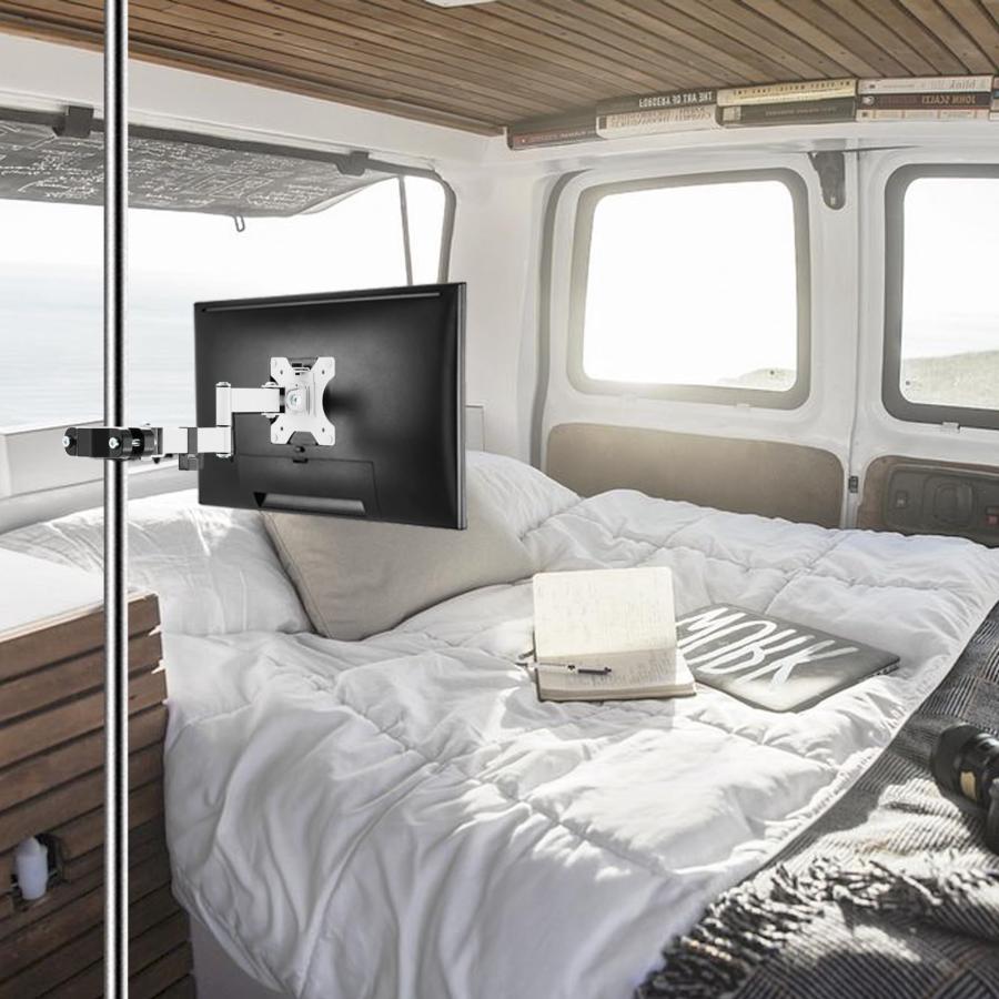 ACCURTEK 支柱取付け液晶モニターアーム ディスプレイアーム ポール取り付け 17-32インチ対応 耐荷重8kg 角度調整/回転 支柱用 |  | 07