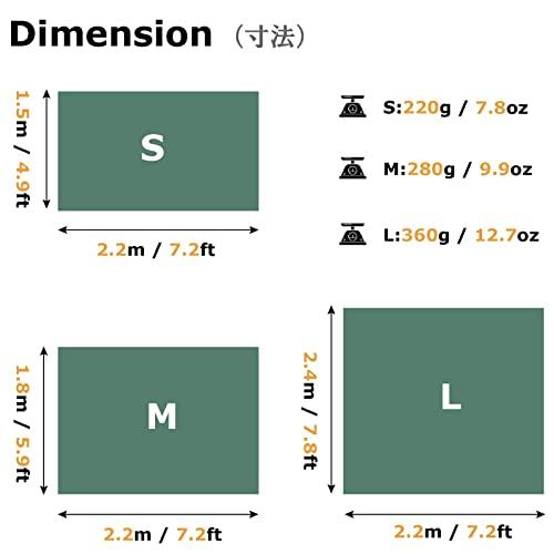 YAPJEB テントシート 220 グランドシート タープ 軽量 防水シート耐摩耗 日除け コンパクト レジャーシート キャンプ 登山 ピクニッ |  | 01