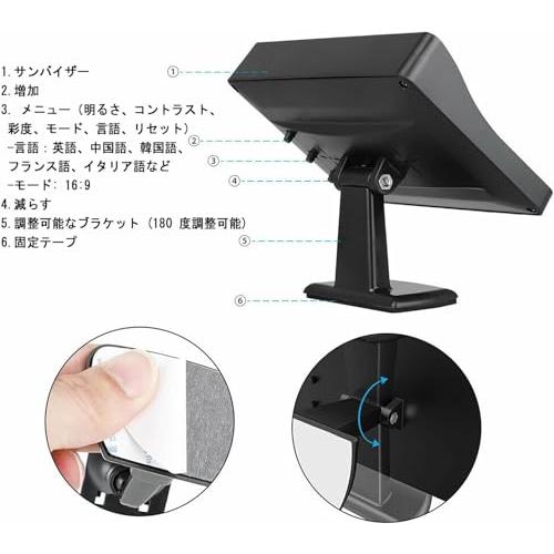 Stynxro バックモニターカメラセット 4.3インチ LCD ディスプレイ 140° 超広角 バックカメラ 鮮明な画質 バックモニター IP |  | 07