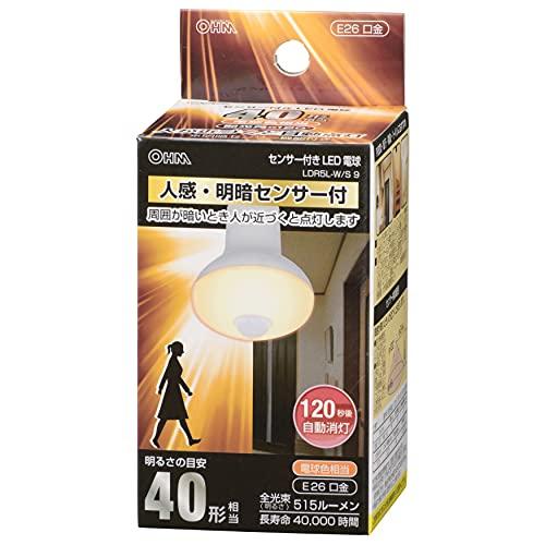 LED電球 レフ形 E26 40形相当 人感・明暗センサー付 電球色 | 