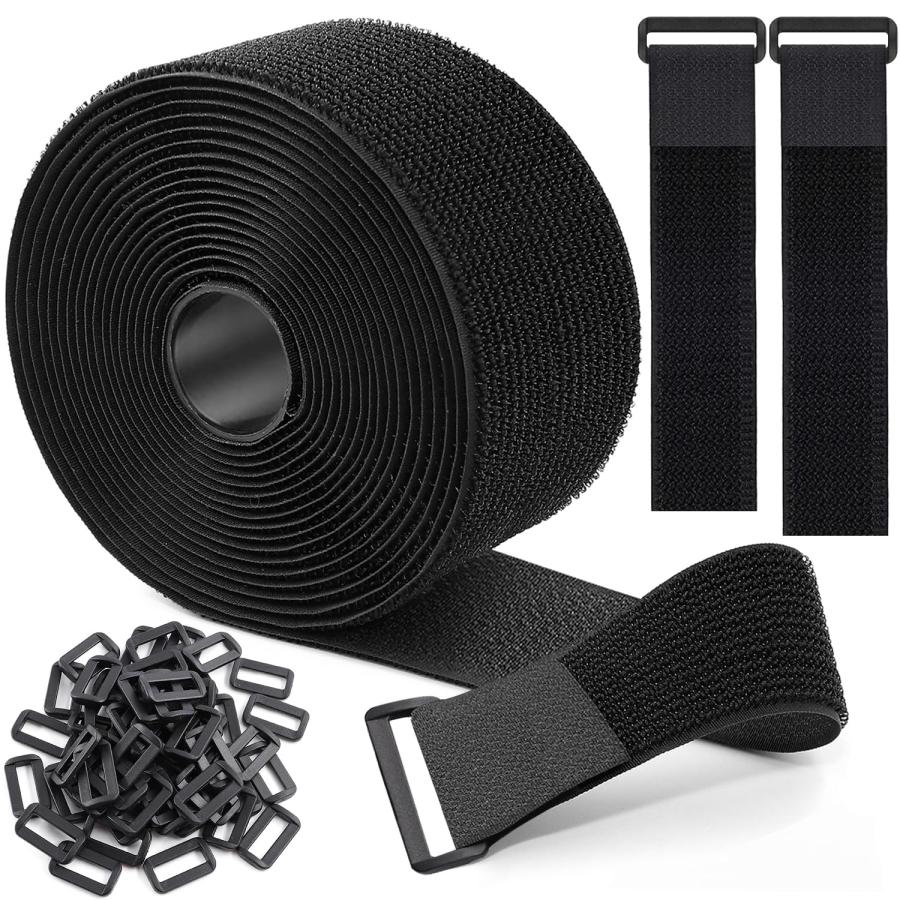 マジック結束バンド 6m 幅5cm+バックル 30個付き、結束テープ 荷締めベルト 固定ベルト 結束マジック 面ファスナー テープ 強力 耐熱 | 
