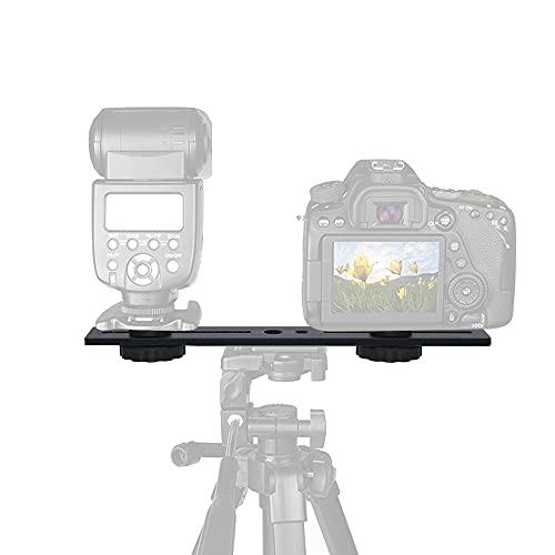 Zeetain 20cm デュアルスピードライト カメラマウント 三脚ブラケット フラッシュエクステンションバー 8インチ デュアル三脚ブラケッ |  | 01