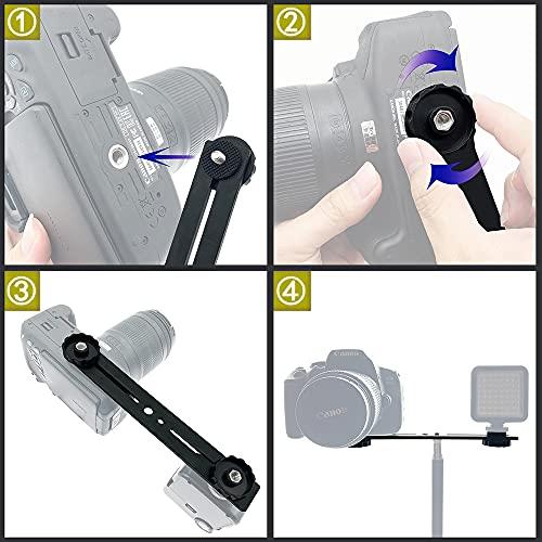 Zeetain 20cm デュアルスピードライト カメラマウント 三脚ブラケット フラッシュエクステンションバー 8インチ デュアル三脚ブラケッ |  | 06