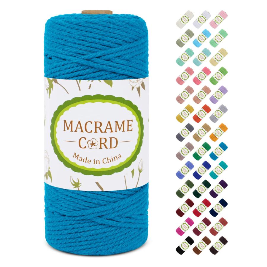 LEREATI マクラメロープ 3mm x 100m ナチュラルコットン マクラメ 糸 マクラメ 紐 綿糸 太毛糸 DIY 手編みロープ 壁掛け | 