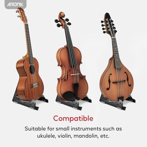 Aroma 折りたたみ式 ウクレレ スタンド 小型楽器対応 クラシックAフレーム構造 高さ調整可能 すべり止めベース付き ウクレレ マンドリン |  | 05