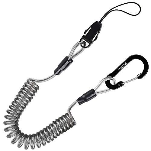 Karui 強力カールコード バンジーストラップ 携帯ストラップ 伸びる カラビナ リング スマホ チェーン コイルストラップ 落下・盗難・紛失 | 