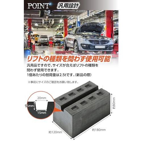 Rikopinリコピン リフト用 ゴムブロック ジャッキパッド リフトブロック 4個セット リフトアップ 超高耐久モデル リフト用 ゴムブロック |  | 05