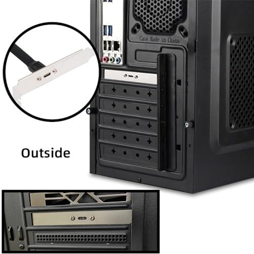 【互換品】 NFHK USB 3.2 20ピン Type-E IDC フロントパネルヘッダーからUSB-C Type-Cメス延長ケーブル 20Gbps |  | 04