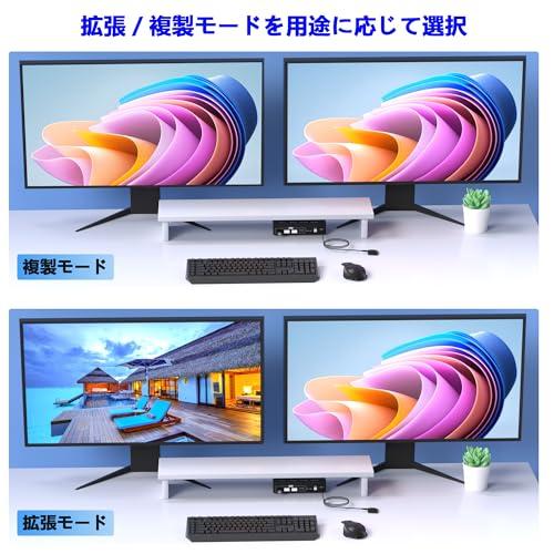【互換品】 8K@60Hz DisplayPort KVMスイッチ 2入力2出力 KVM 切替器 パソコン2台モニター2台切り替え 4つのUSB 3. |  | 08